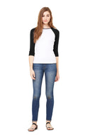2000 Women's Baby Rib 3/4 Sleeve Contrast Raglan