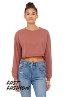 6501  Fast Fashion Women's Cropped Long Sleeve Tee